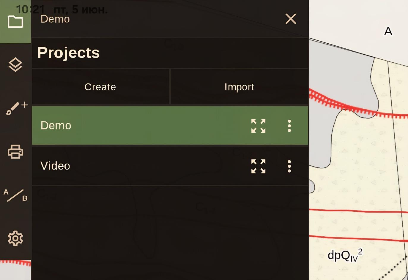 Imported project appearing in the project list.