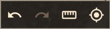 Horizontal utility menu: undo, redo, ruler, and current location.