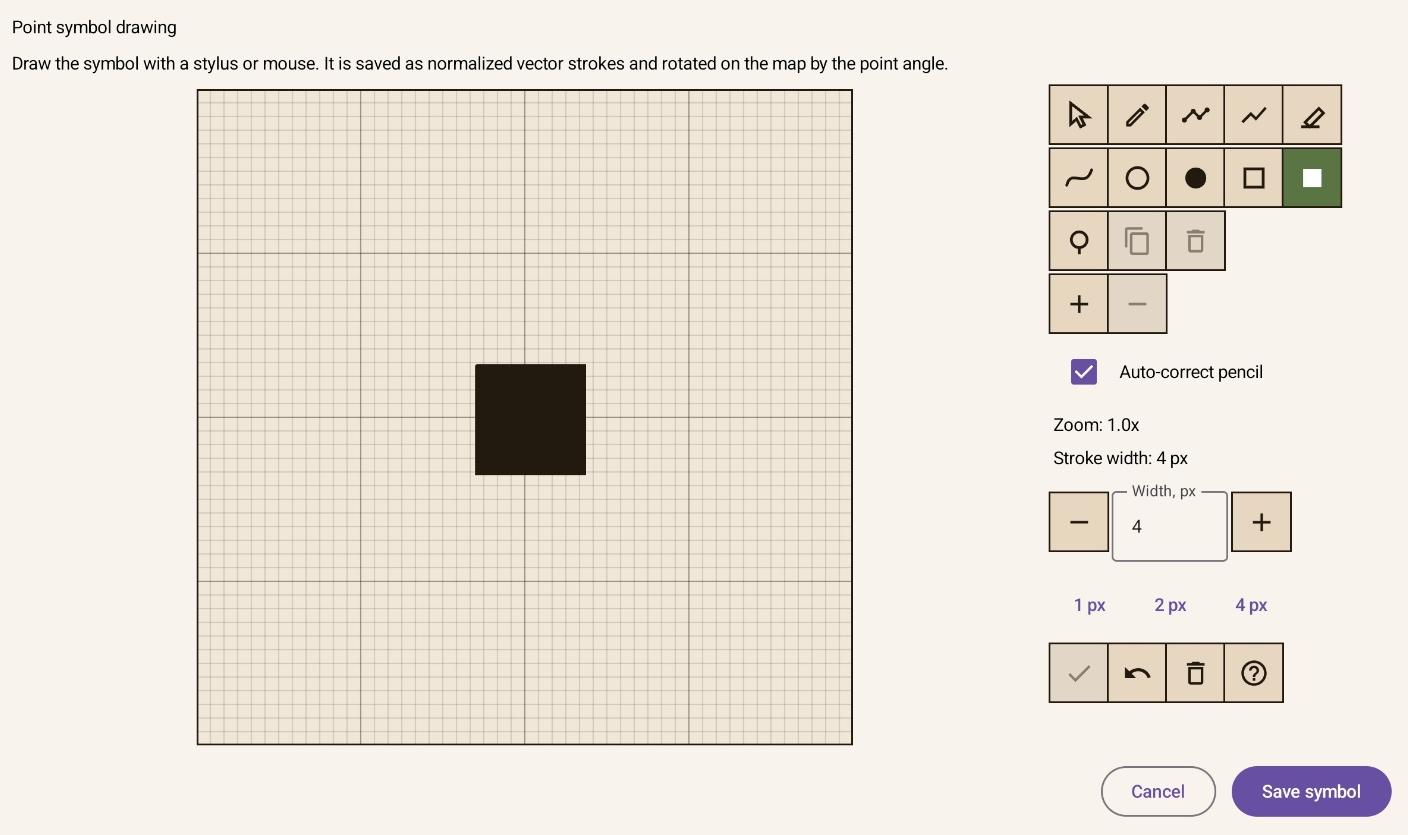Point-symbol constructor for drawing a custom symbol.
