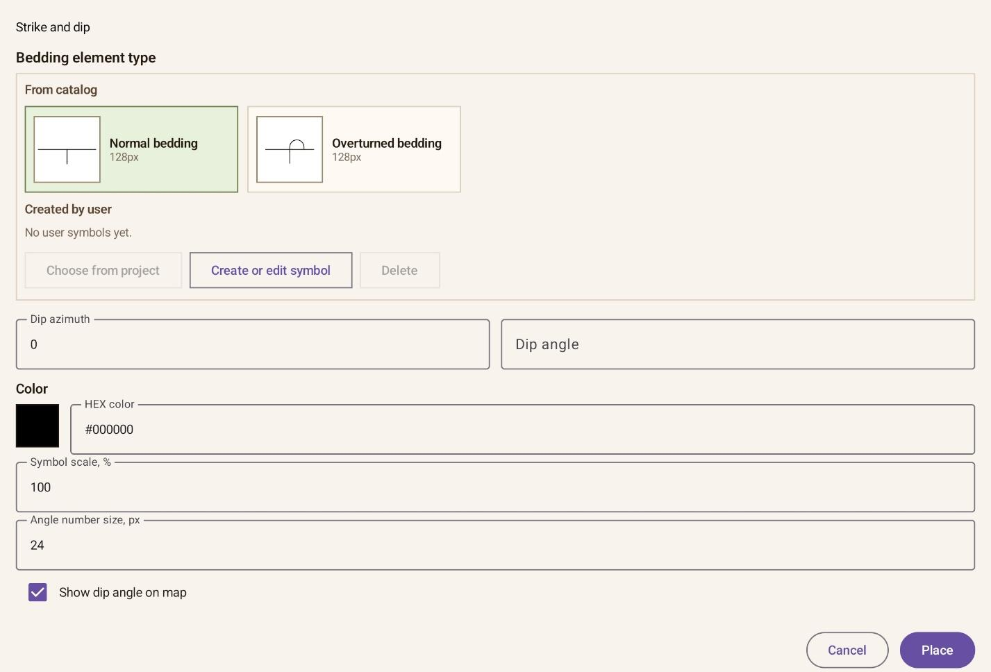 Add Fault dialog for setting fault construction parameters and display properties.