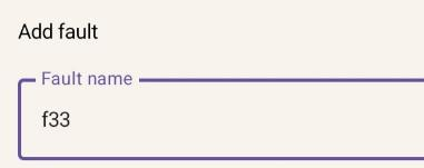 Fault name field with a typical fault-name prefix.